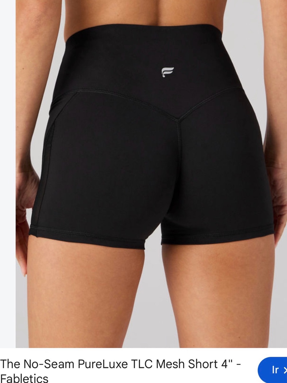 Fabletics Black High-Rise Athletic 4" Shorts